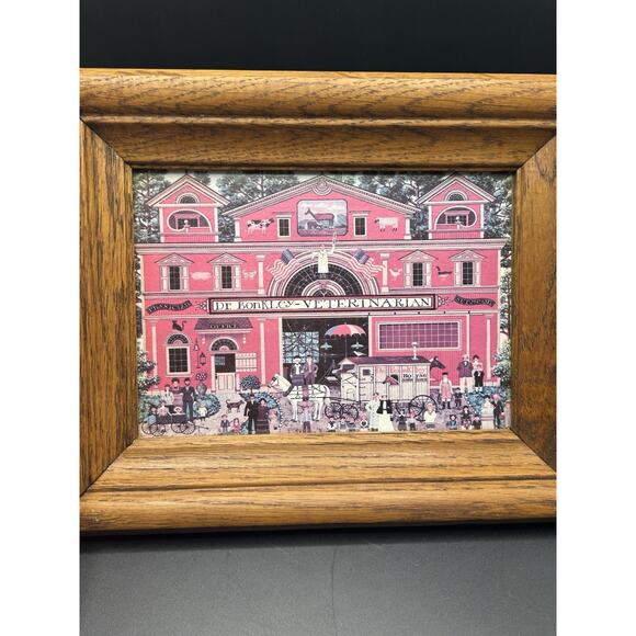 Charles Wysocki Farm Folk & Dr Bonkley Veterinarian Wooden Framed Art Americana - Picture 5 of 13